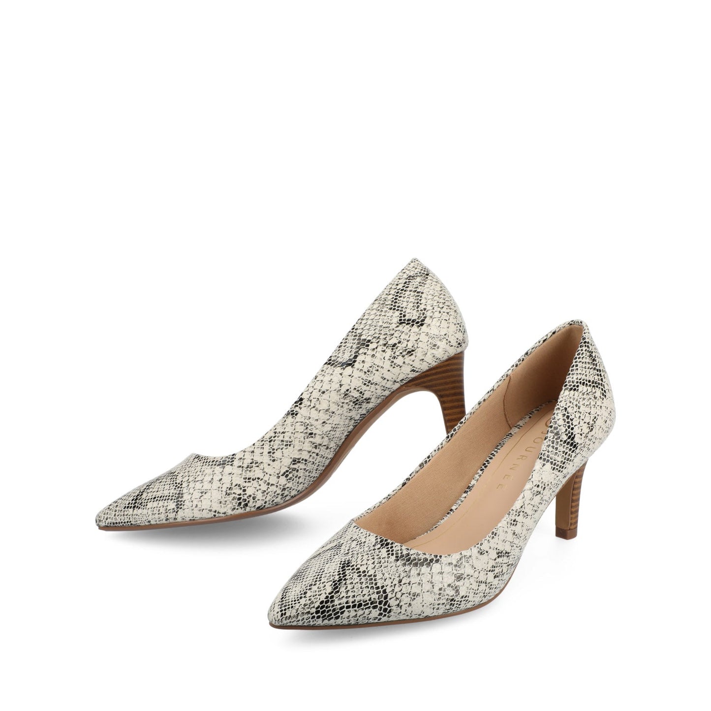 Journee SCYLEE STILETTO PUMP HEELS IN VEGAN LEATHER - Snake