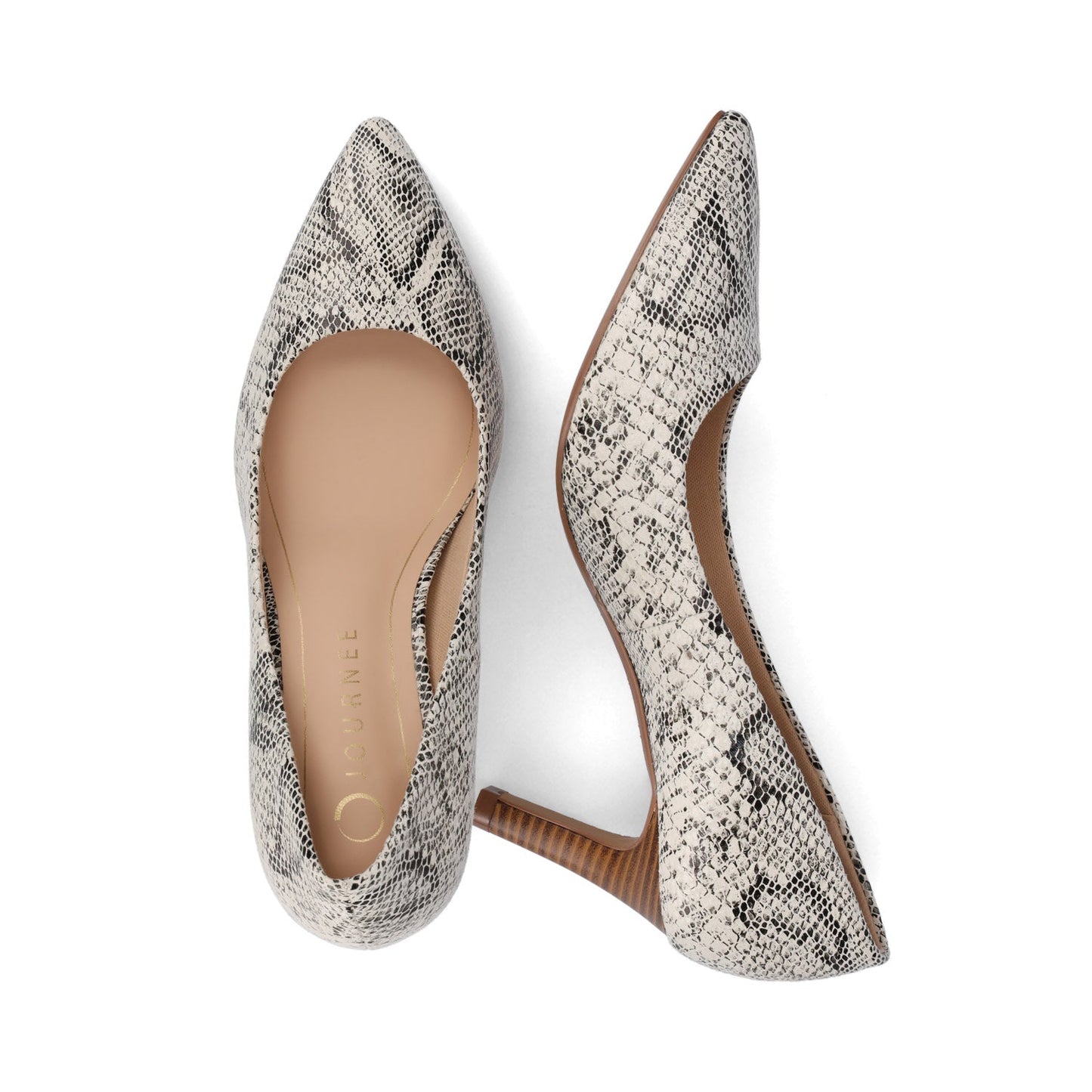 Journee SCYLEE STILETTO PUMP HEELS IN VEGAN LEATHER - Snake