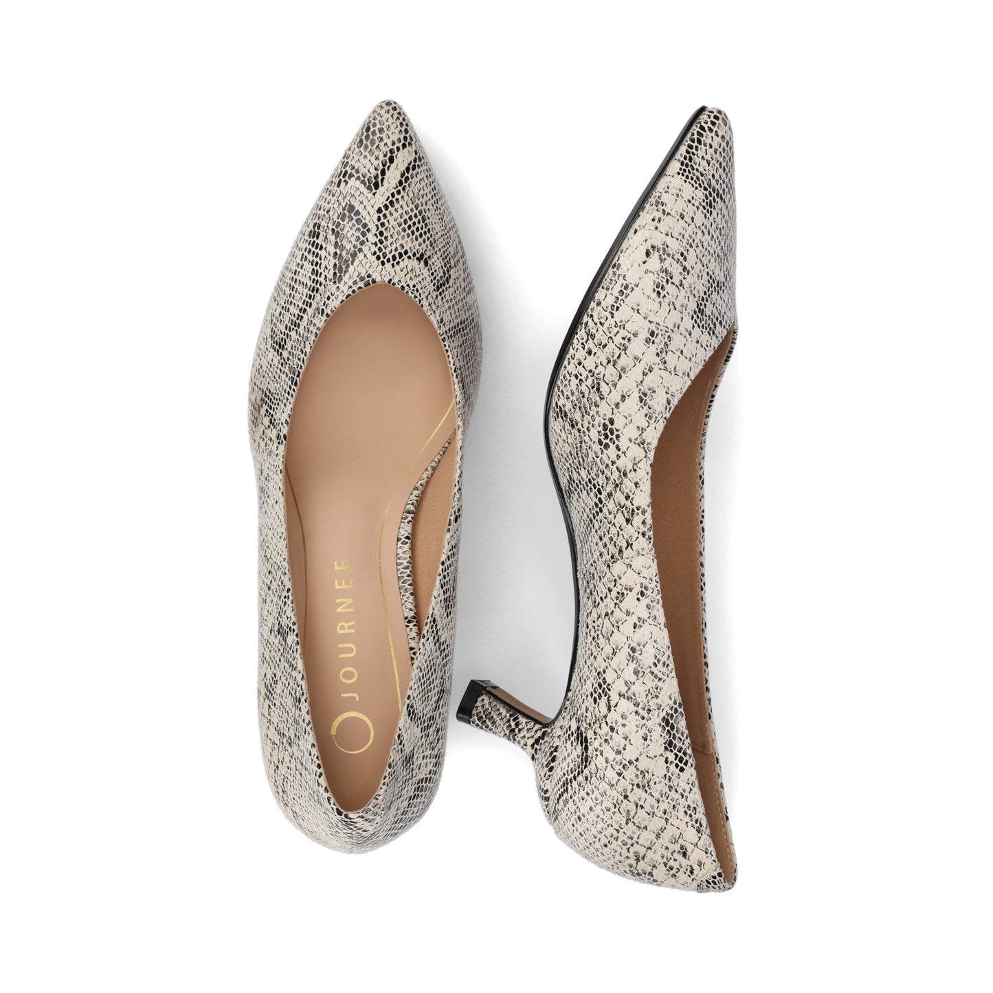 Journee PAMMIE KITTEN HEELS IN VEGAN LEATHER - Snake