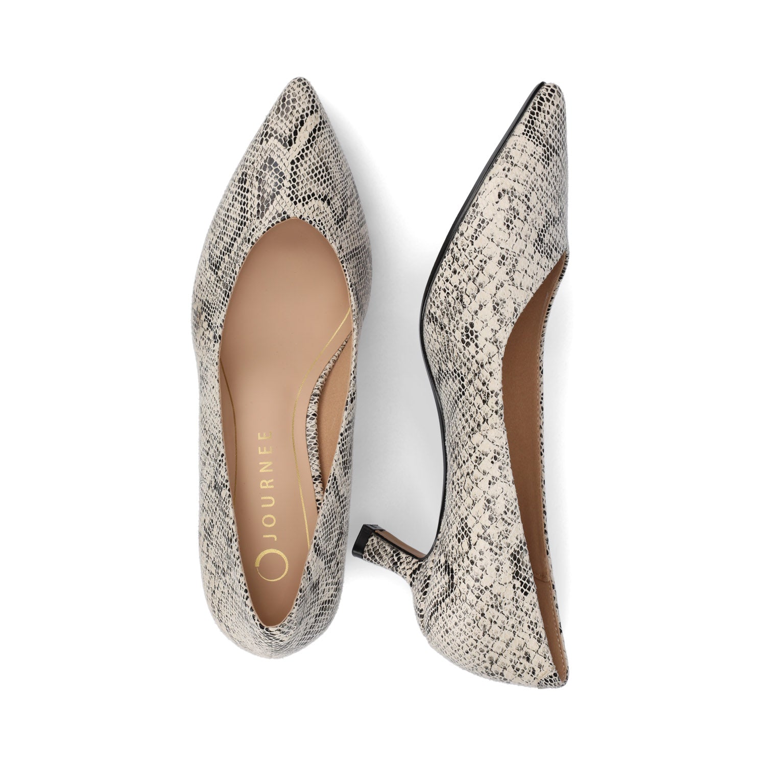Journee PAMMIE KITTEN HEELS IN VEGAN LEATHER - Snake