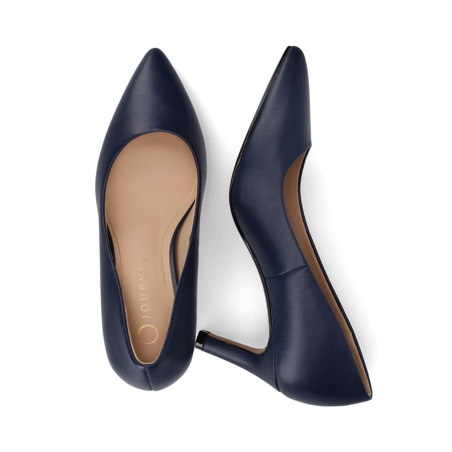 Journee SCYLEE STILETTO PUMP HEELS IN VEGAN LEATHER - Navy PU