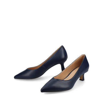 Journee PAMMIE KITTEN HEELS IN VEGAN LEATHER - Navy PU