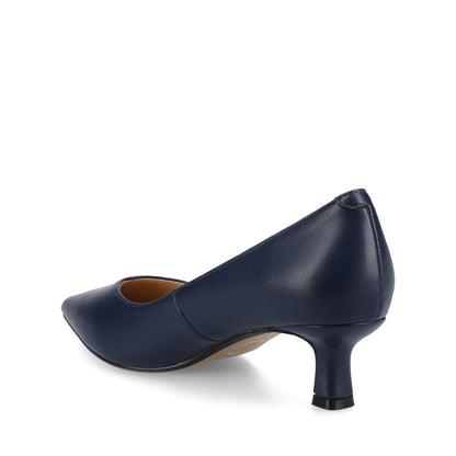 Journee PAMMIE KITTEN HEELS IN VEGAN LEATHER - Navy PU