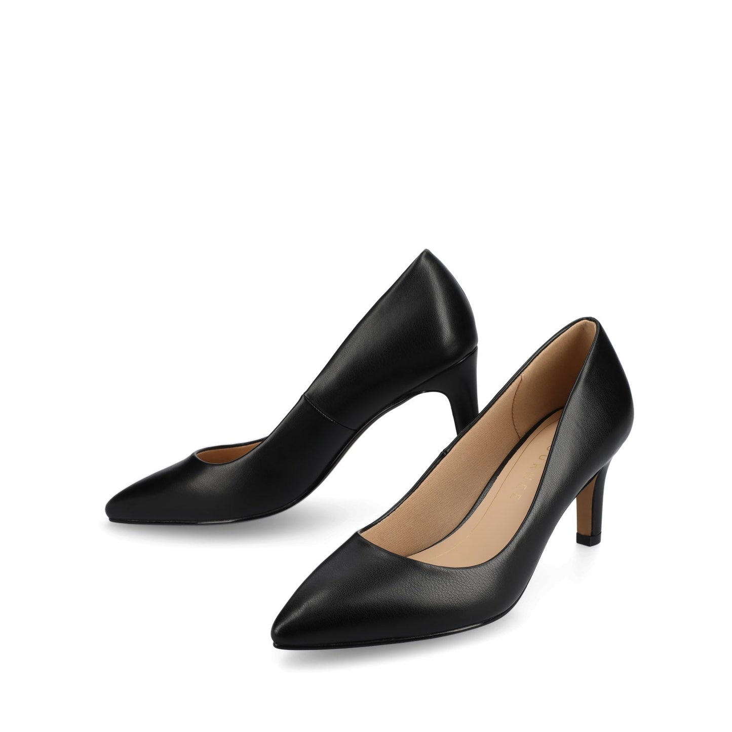 Journee SCYLEE STILETTO PUMP HEELS IN VEGAN LEATHER - Black PU