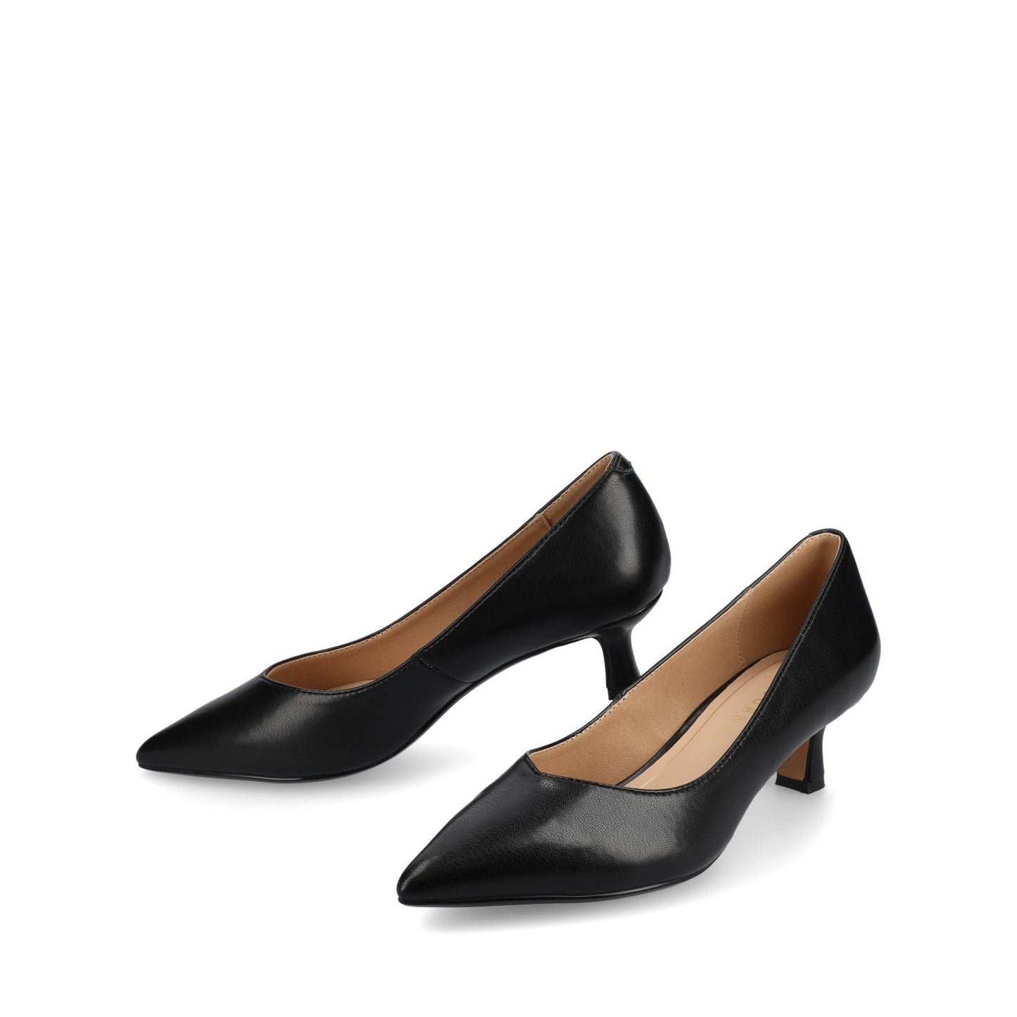 Journee PAMMIE KITTEN HEELS IN VEGAN LEATHER - Black PU