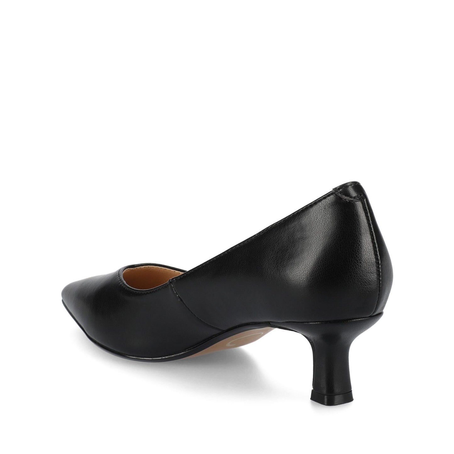 Journee PAMMIE KITTEN HEELS IN VEGAN LEATHER - Black PU
