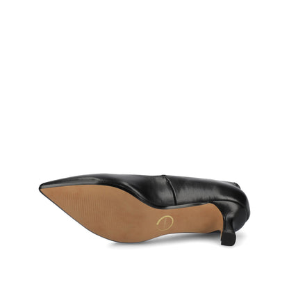 Journee PAMMIE KITTEN HEELS IN VEGAN LEATHER - Black PU