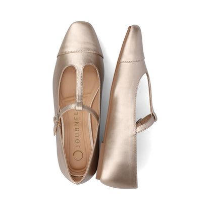 Journee THEAH MARY JANE FLATS IN WIDE - Champagne