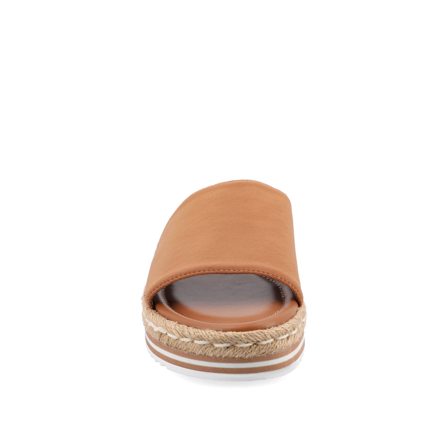 Journee ROSEY ESPADRILLE WEDGE HEELED SLIDE SANDALS - Tan