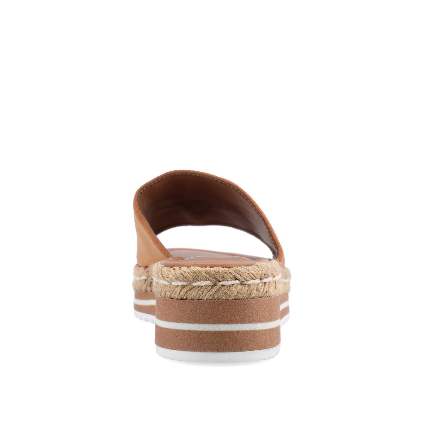 Journee ROSEY ESPADRILLE WEDGE HEELED SLIDE SANDALS - Tan