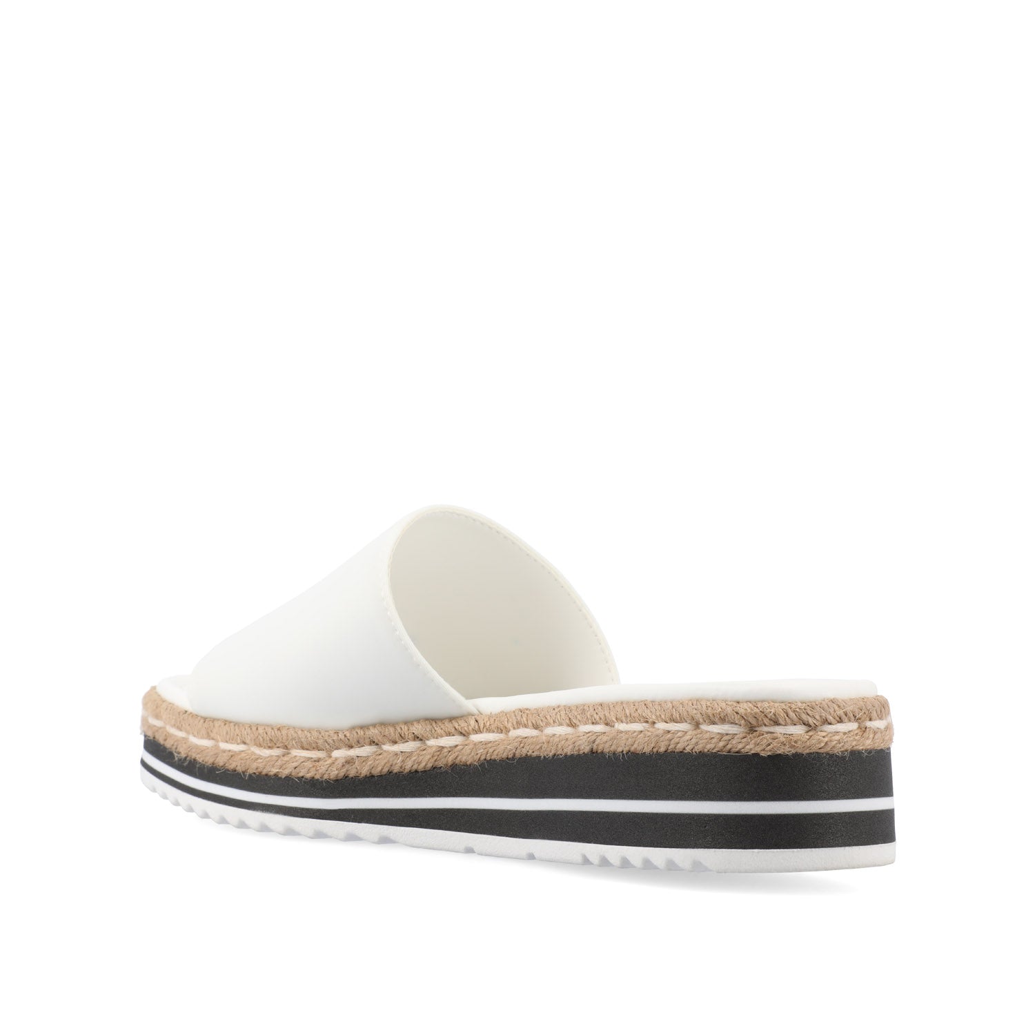 Journee ROSEY ESPADRILLE WEDGE HEELED SLIDE SANDALS - White
