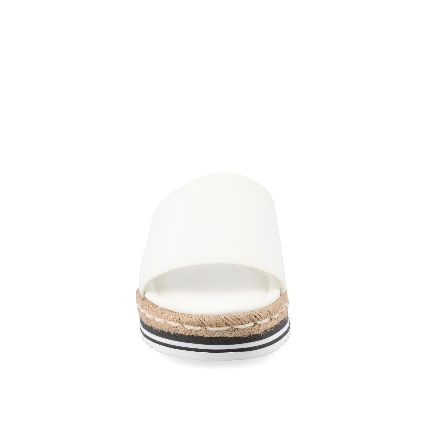 Journee ROSEY ESPADRILLE WEDGE HEELED SLIDE SANDALS - White