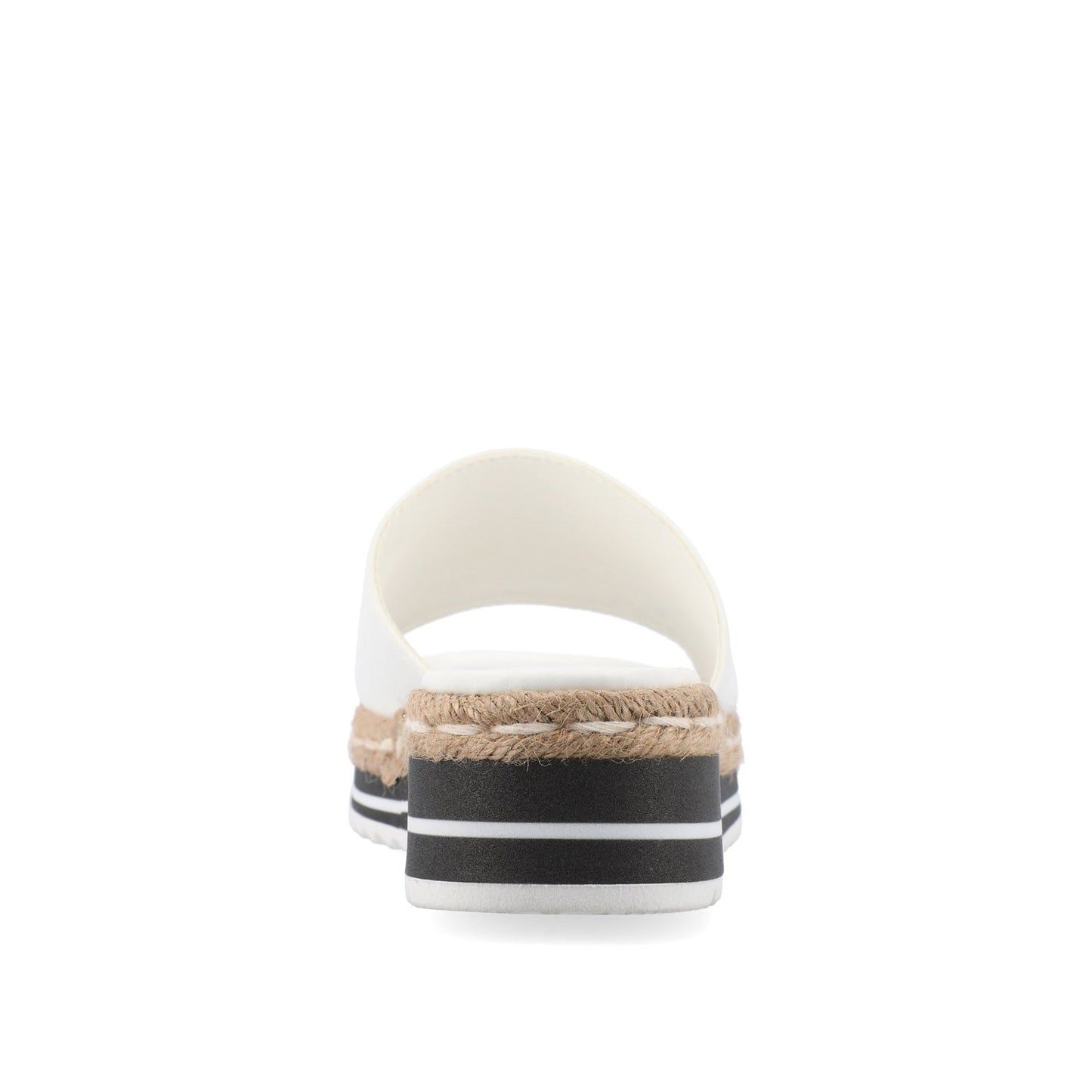 Journee ROSEY ESPADRILLE WEDGE HEELED SLIDE SANDALS - White