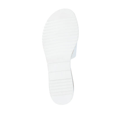 Journee ROSEY ESPADRILLE WEDGE HEELED SLIDE SANDALS - White