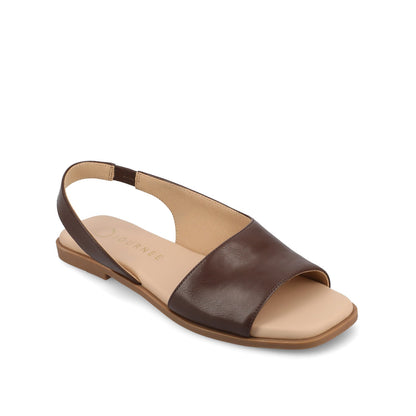 Journee BRINSLEY SANDALS IN VEGAN LEATHER - Brown PU