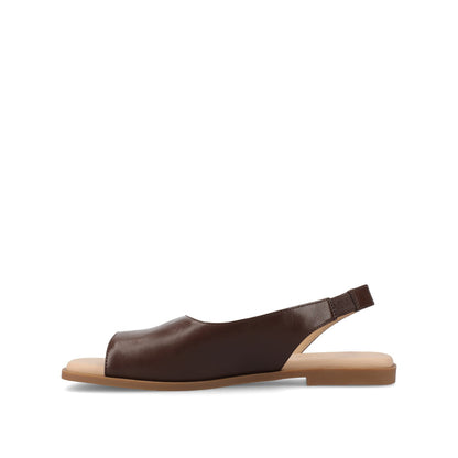 Journee BRINSLEY SANDALS IN VEGAN LEATHER - Brown PU