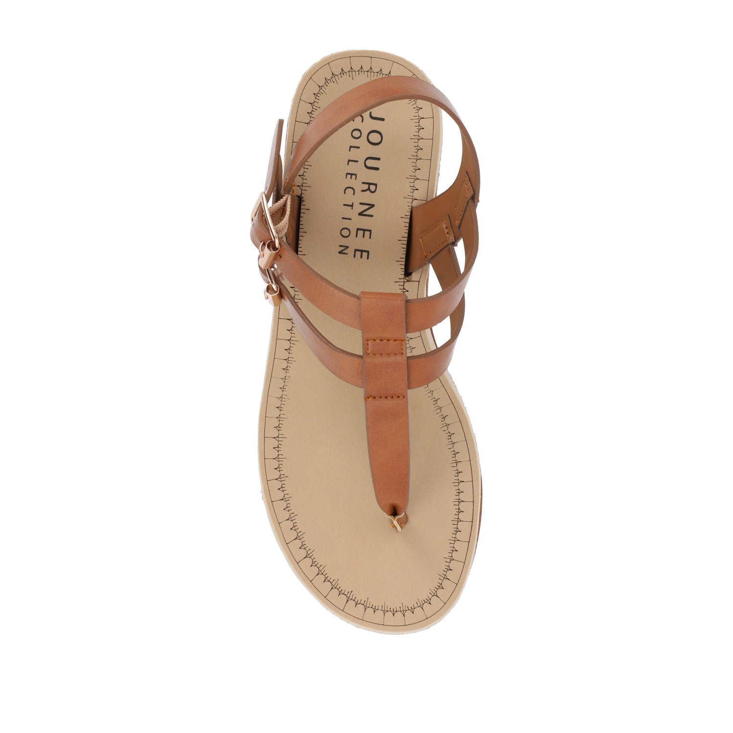 Journee BIANCA WEDGE HEELED SANDALS IN VEGAN LEATHER - Tan PU