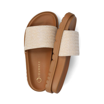 Journee STARR SLIP ON SPORT SANDALS - White