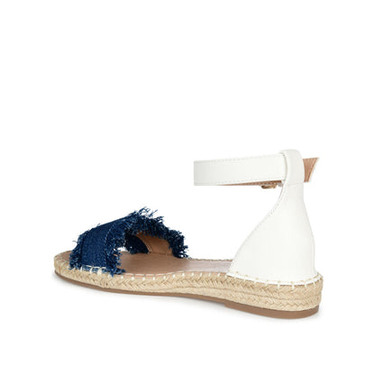 Journee TRISTEEN ESPADRILLE SANDALS IN FABRIC - Dark Denim