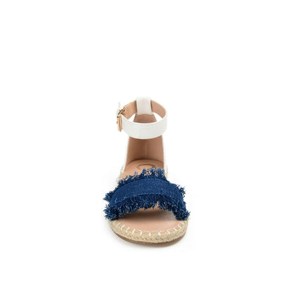 Journee TRISTEEN ESPADRILLE SANDALS IN FABRIC - Dark Denim