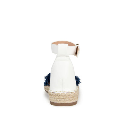 Journee TRISTEEN ESPADRILLE SANDALS IN FABRIC - Dark Denim