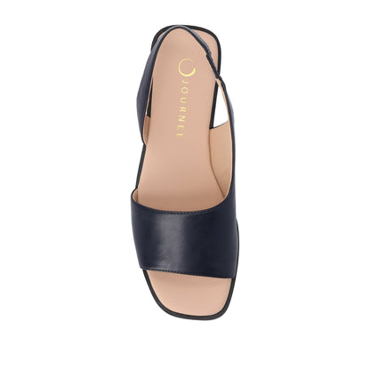 Journee BRINSLEY SANDALS IN VEGAN LEATHER - Navy PU