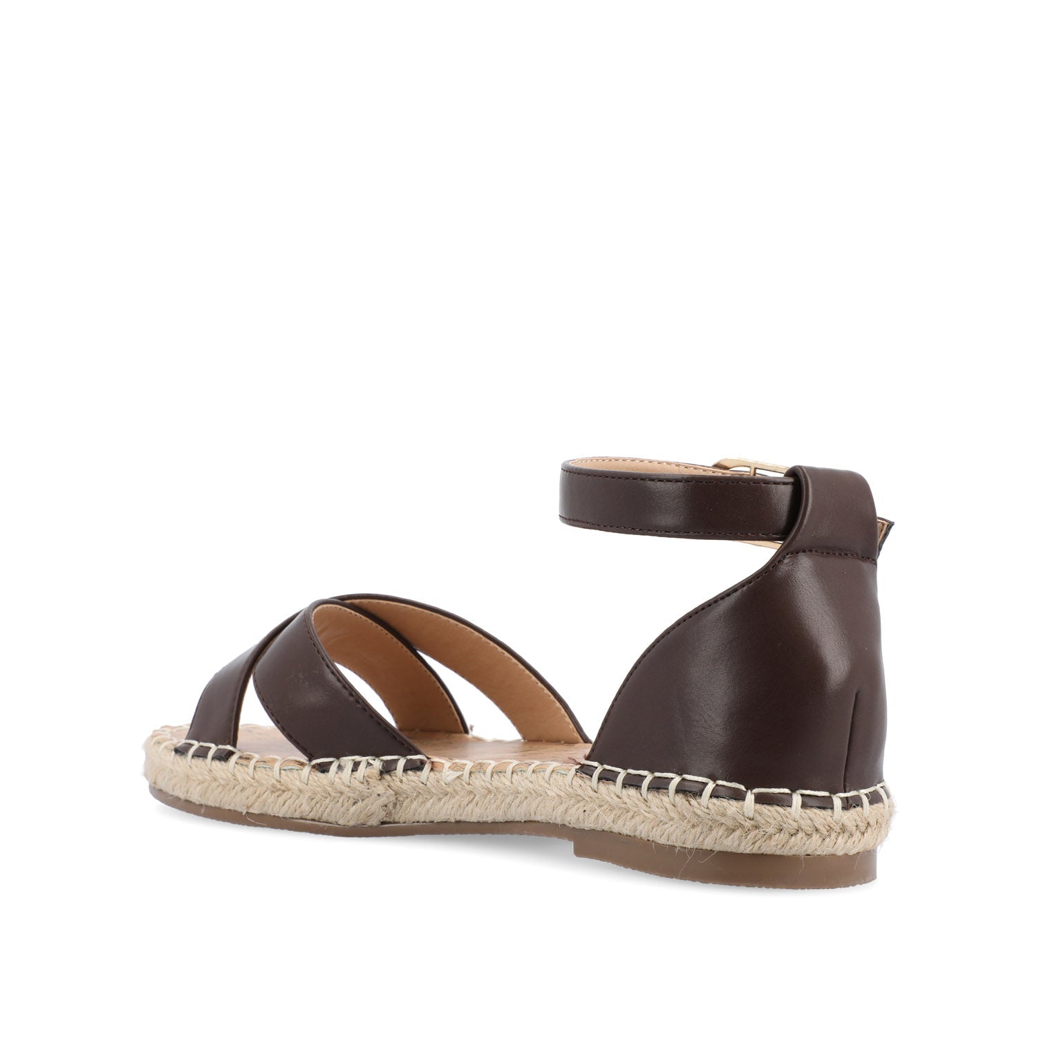 Journee LYDDIA ESPADRILLE SANDALS IN VEGAN LEATHER - Brown