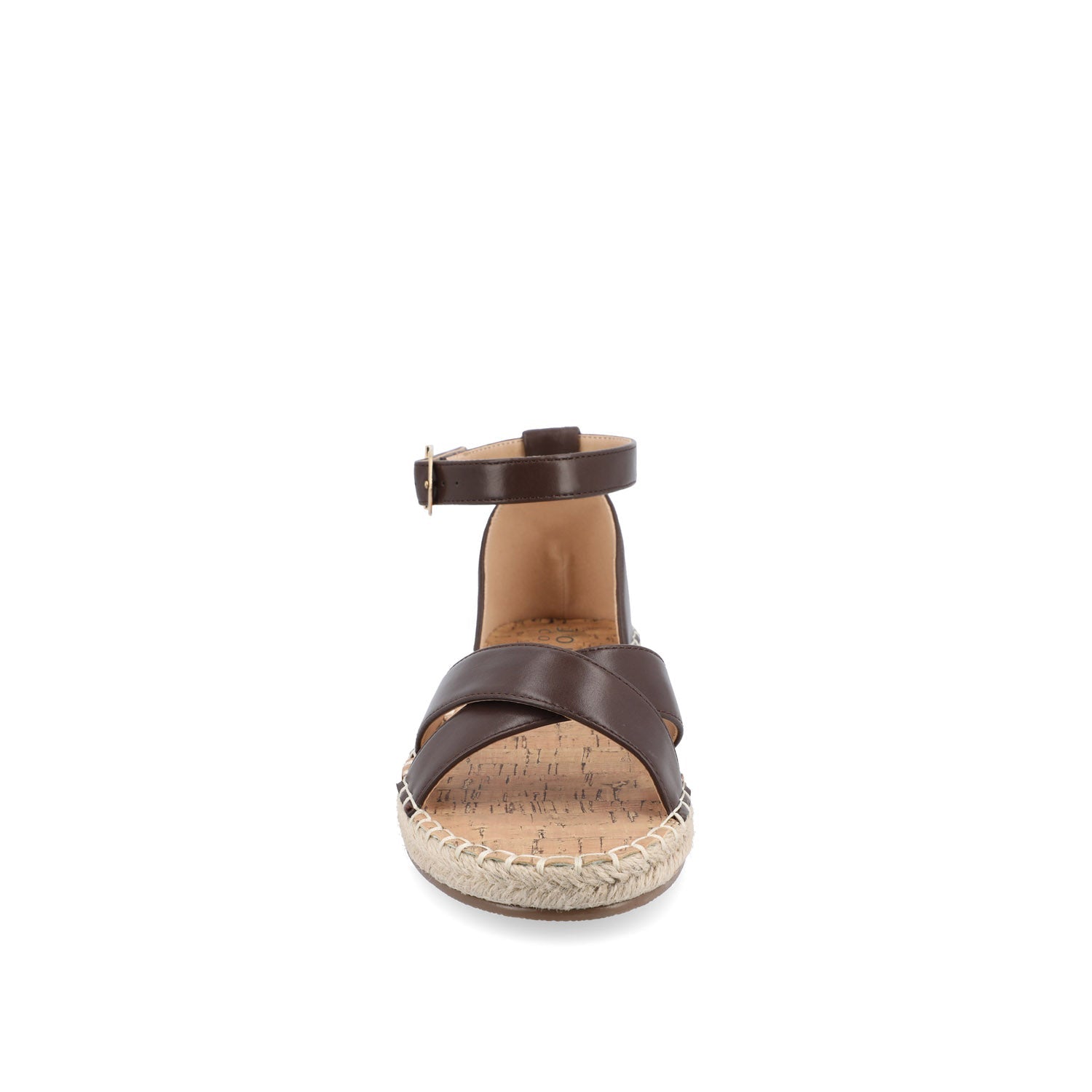 Journee LYDDIA ESPADRILLE SANDALS IN VEGAN LEATHER - Brown