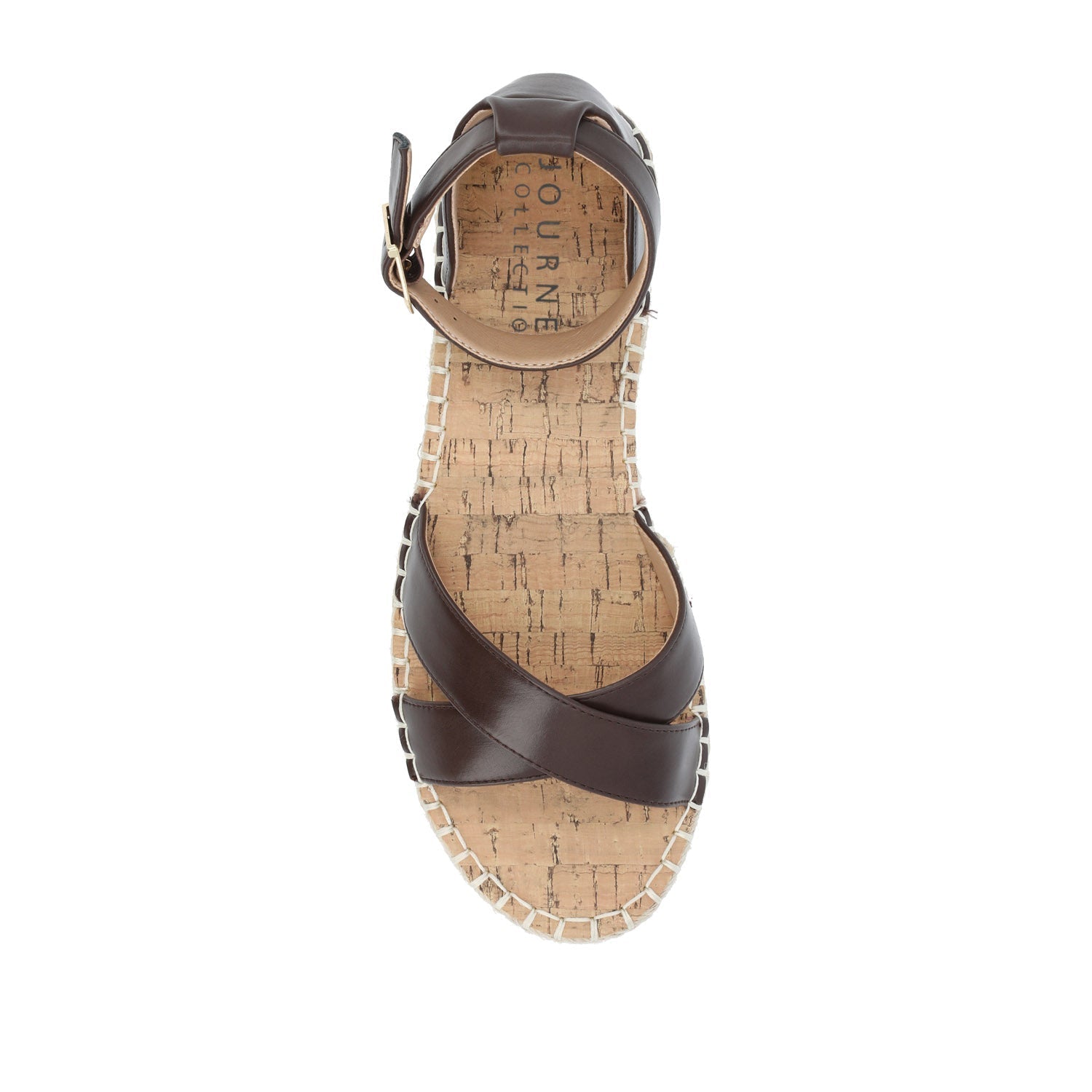 Journee LYDDIA ESPADRILLE SANDALS IN VEGAN LEATHER - Brown