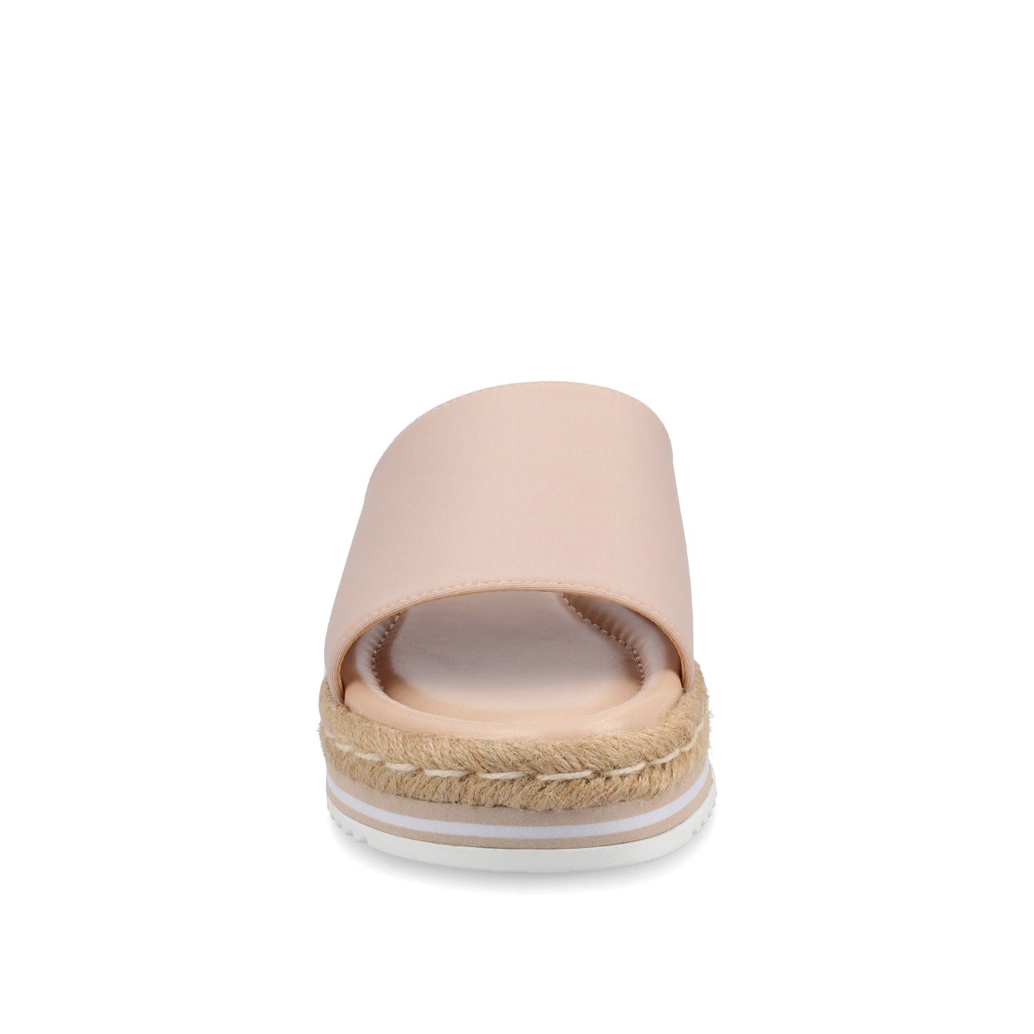 Journee ROSEY ESPADRILLE WEDGE HEELED SLIDE SANDALS - Blush