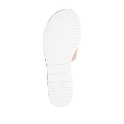 Journee ROSEY ESPADRILLE WEDGE HEELED SLIDE SANDALS - Blush