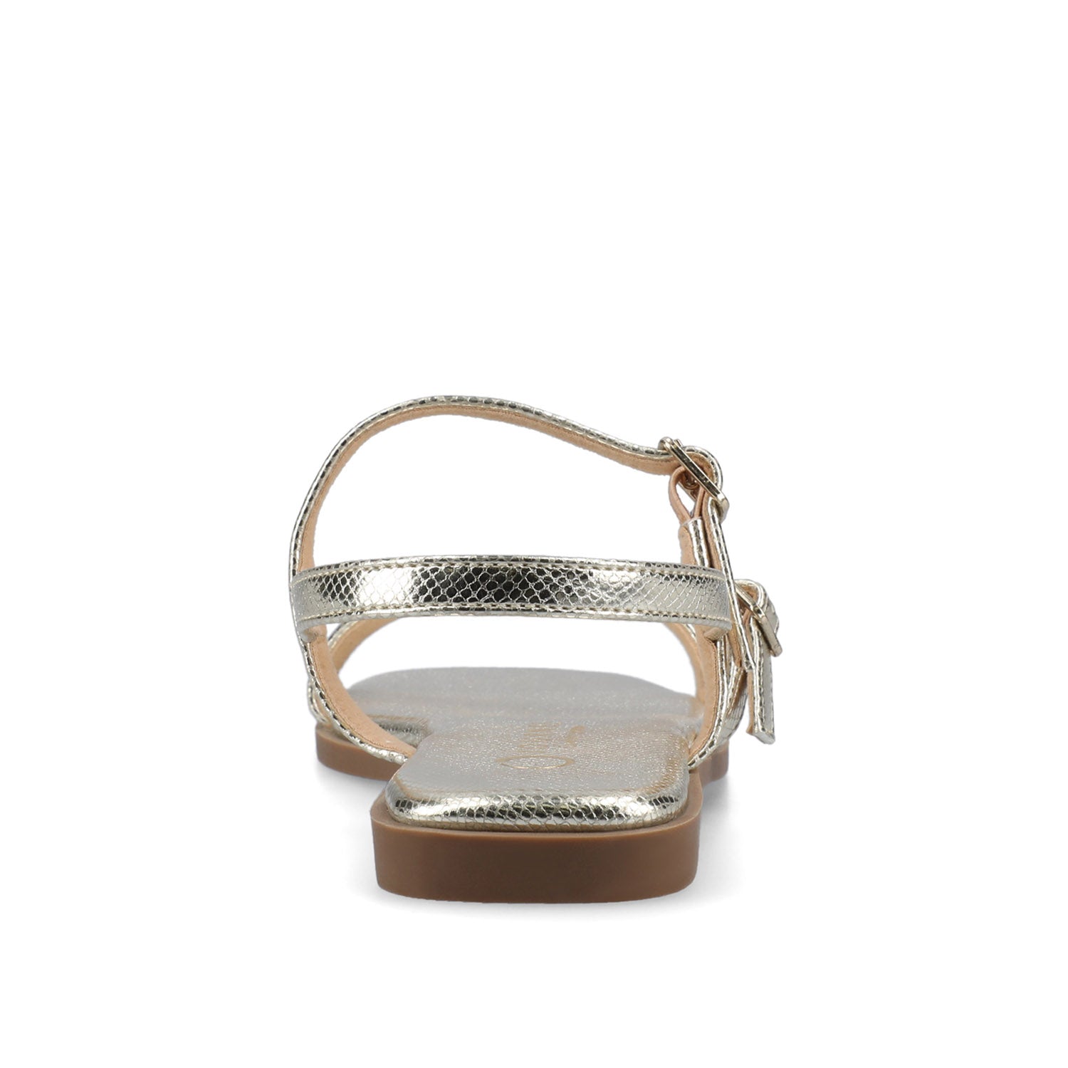 Journee BRIANNA ANKLE STRAP SANDALS - Champagne Lizard