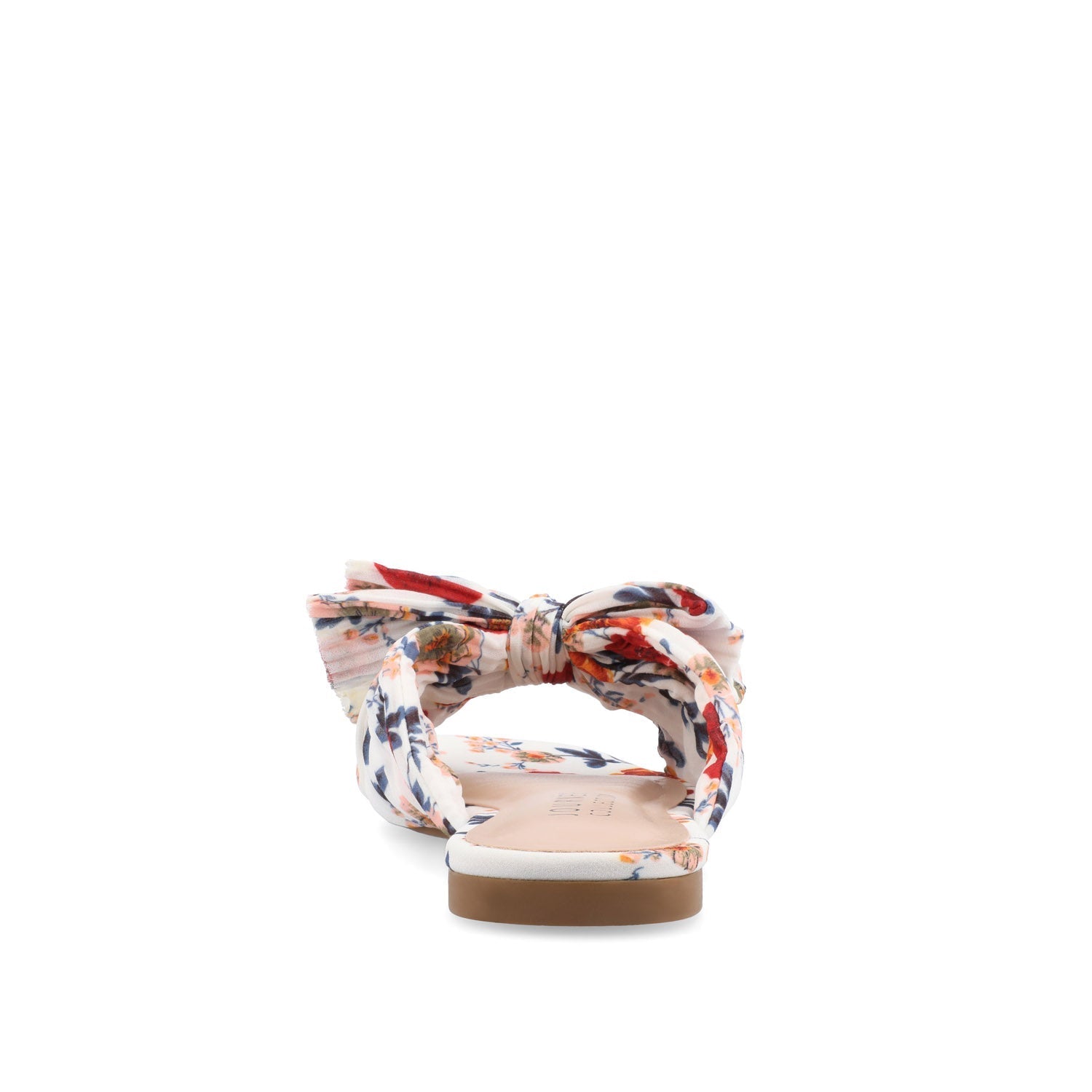 Journee SERLINA PLEATED SLIDE SANDALS IN FOIL - Dark Floral Fabric