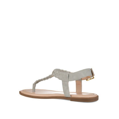 Journee GENEVIVE T-STRAP SANDALS IN VEGAN LEATHER - Grey