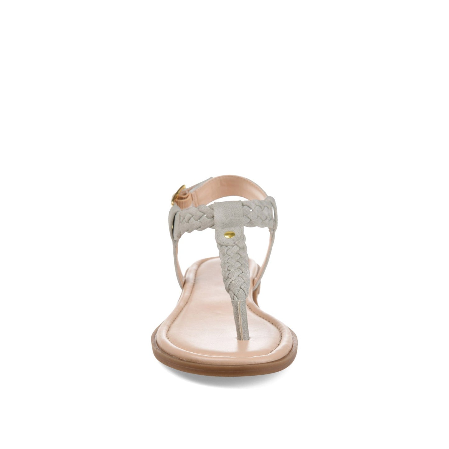 Journee GENEVIVE T-STRAP SANDALS IN VEGAN LEATHER - Grey