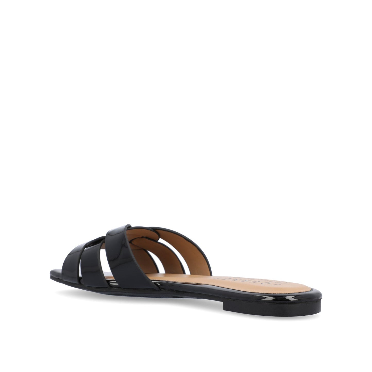 Journee ARRINA SLIDE SANDALS IN BASIC PATENT - Black Patent