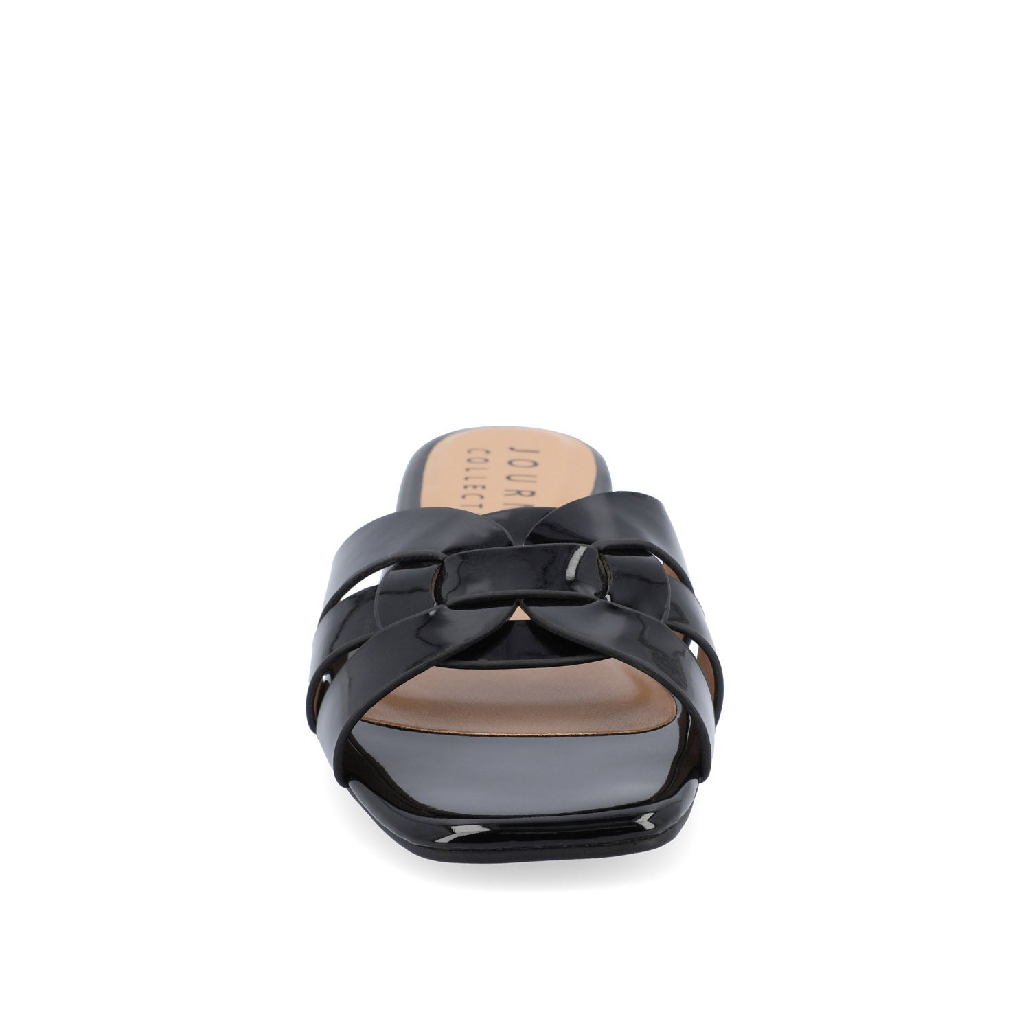 Journee ARRINA SLIDE SANDALS IN BASIC PATENT - Black Patent