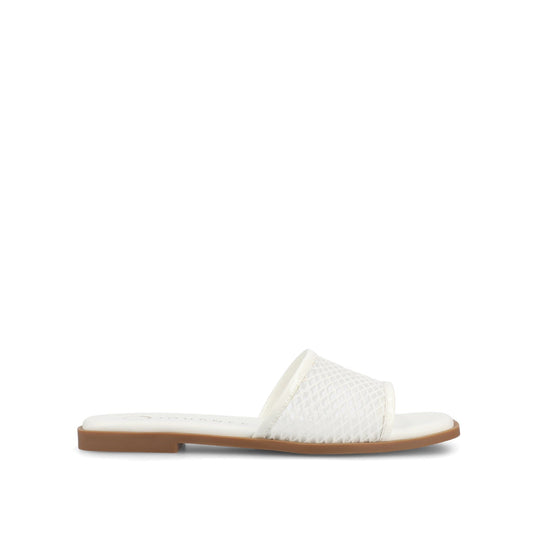 Journee BRECKLEY SLIDE SANDALS IN MESH - White Mesh