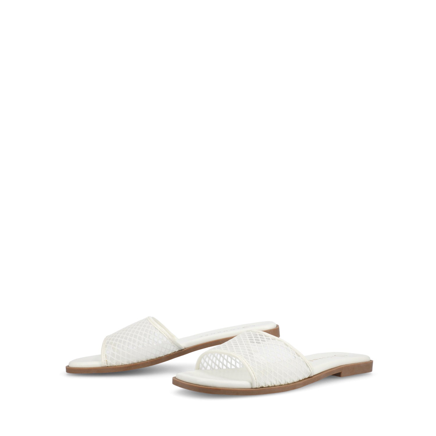 Journee BRECKLEY SLIDE SANDALS IN MESH - White Mesh