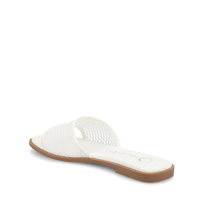 Journee BRECKLEY SLIDE SANDALS IN MESH - White Mesh