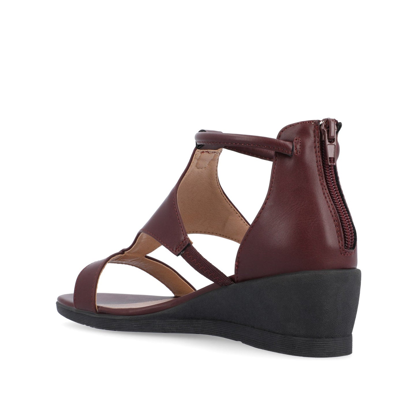Journee TRAYLE GLADIATOR SANDALS IN VEGAN LEATHER - Wine PU