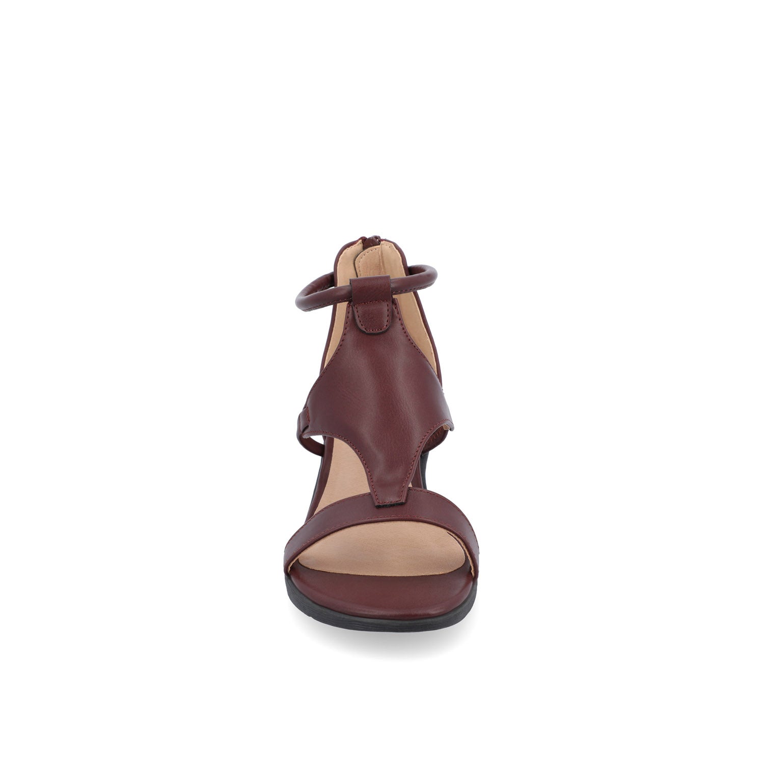 Journee TRAYLE GLADIATOR SANDALS IN VEGAN LEATHER - Wine PU