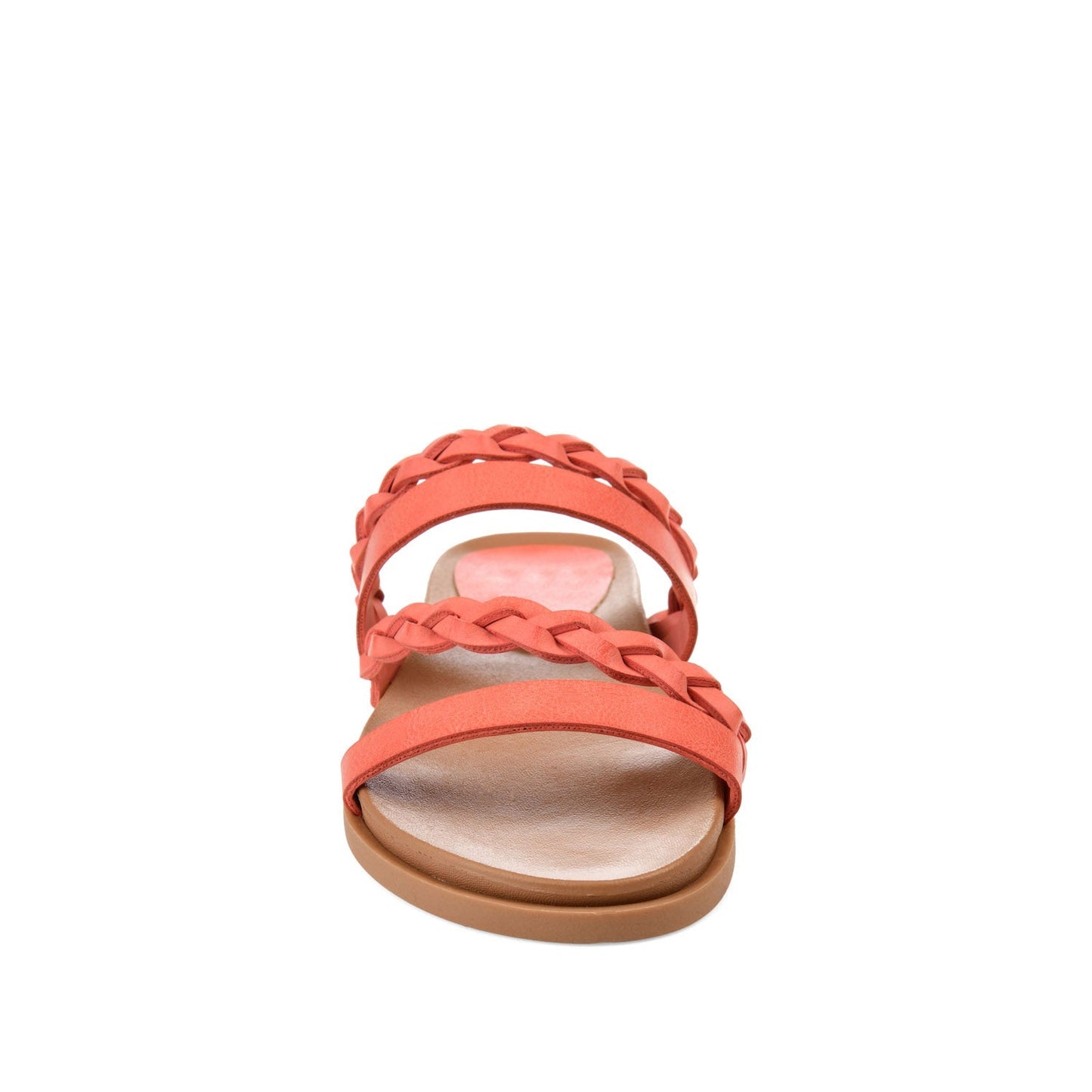 Journee COLETTE SLIDE SANDALS IN VEGAN LEATHER - Coral