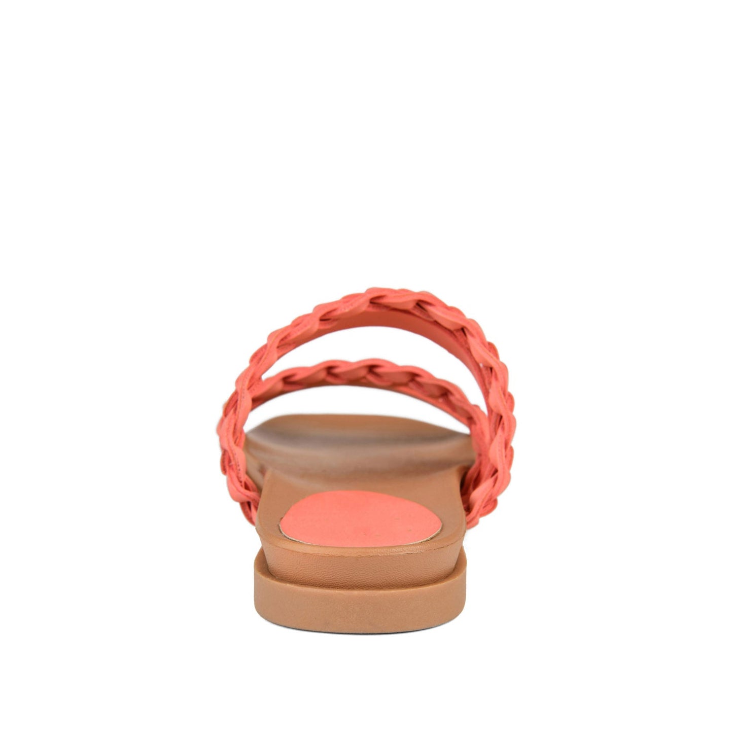 Journee COLETTE SLIDE SANDALS IN VEGAN LEATHER - Coral