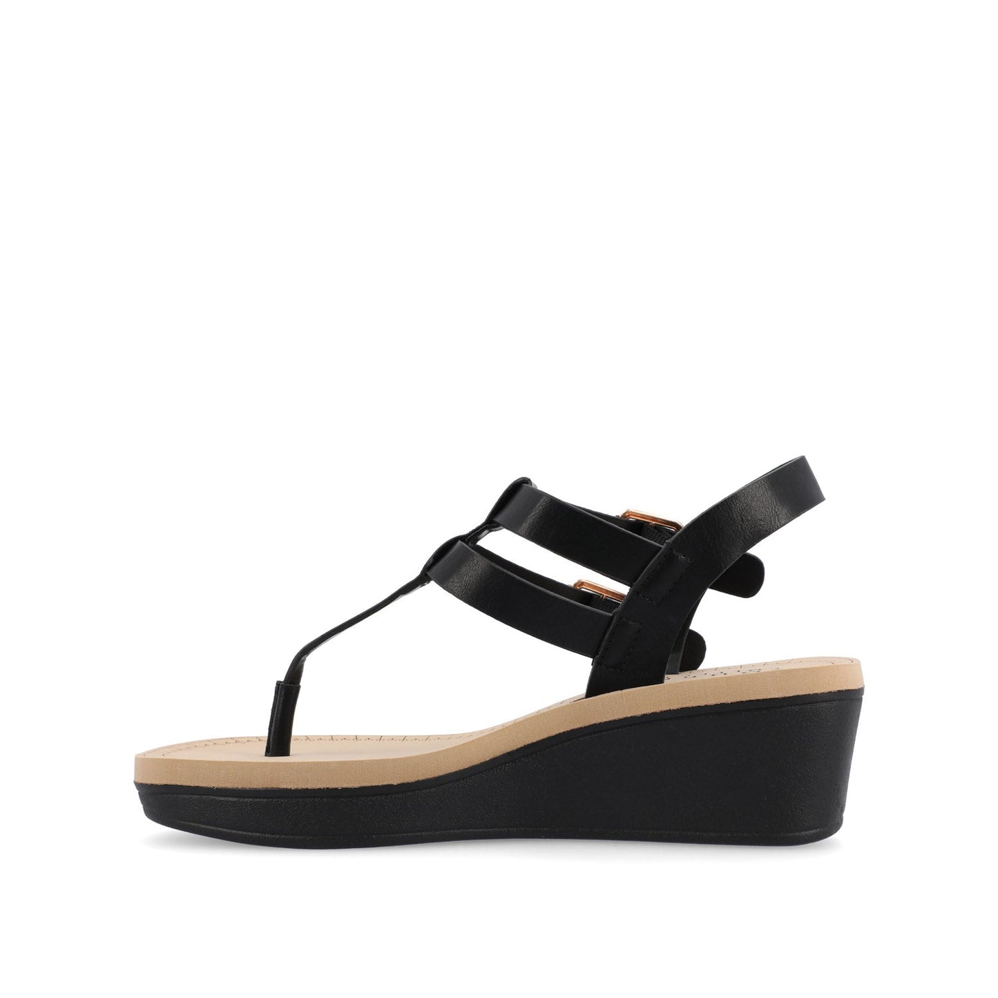 Journee BIANCA WEDGE HEELED SANDALS IN CLASSIC COLORS - Black