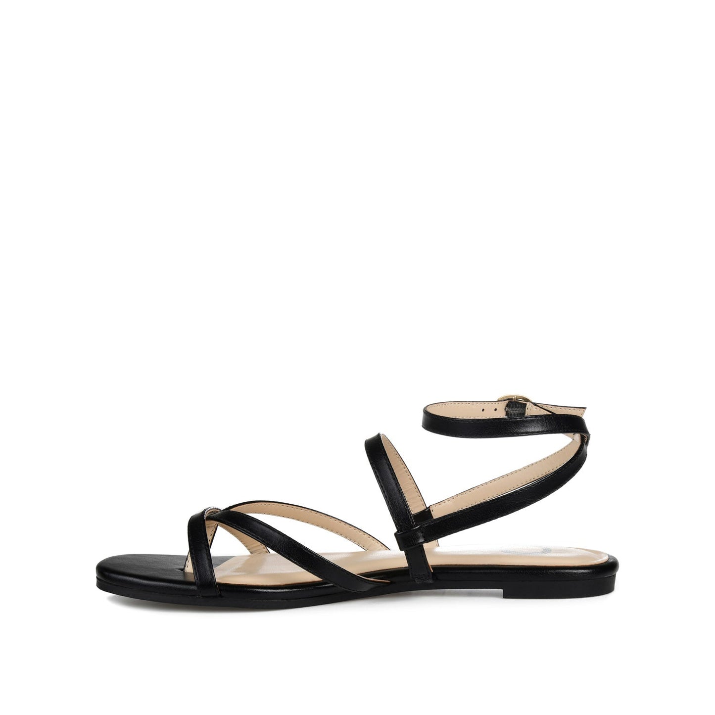 Journee SERISSA CRISSCROSS SANDAL IN VEGAN LEATHER - Black