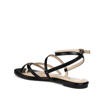 Journee SERISSA CRISSCROSS SANDAL IN VEGAN LEATHER - Black