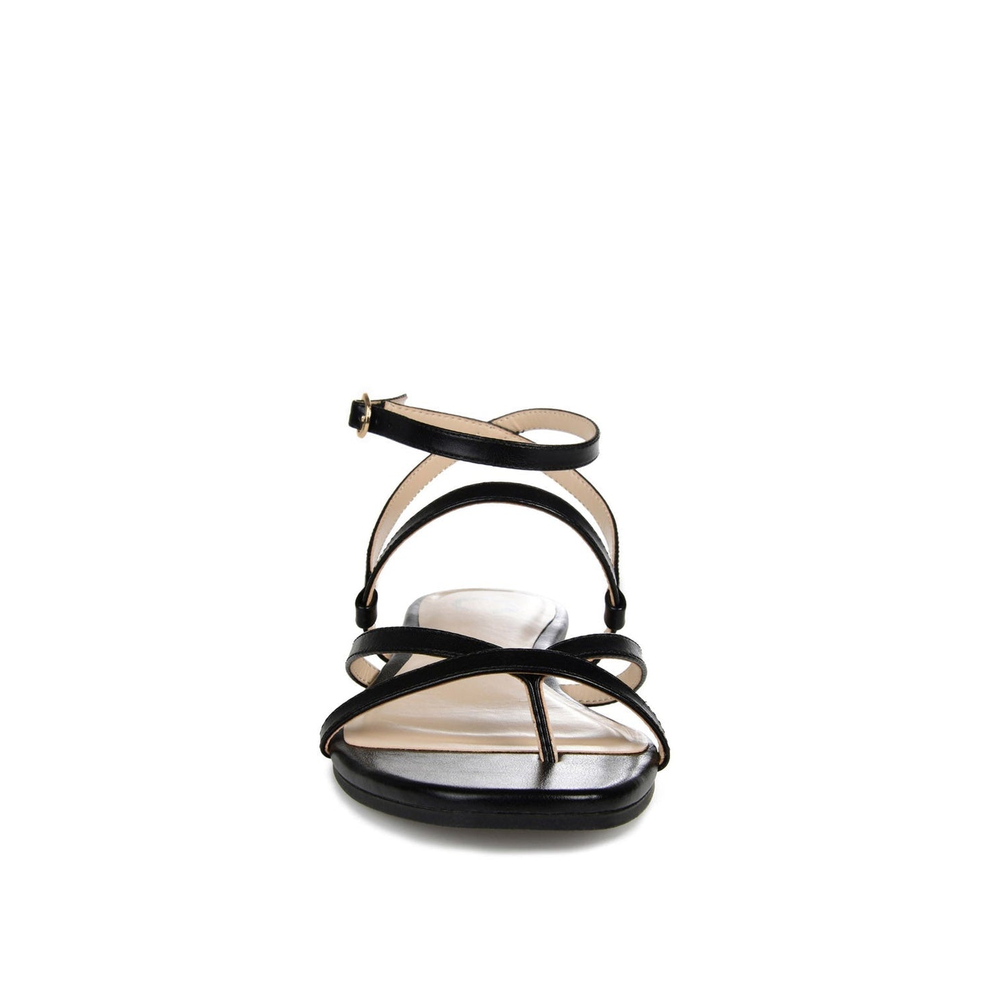 Journee SERISSA CRISSCROSS SANDAL IN VEGAN LEATHER - Black
