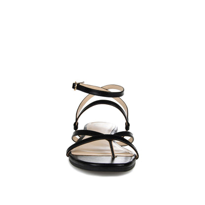 Journee SERISSA CRISSCROSS SANDAL IN VEGAN LEATHER - Black