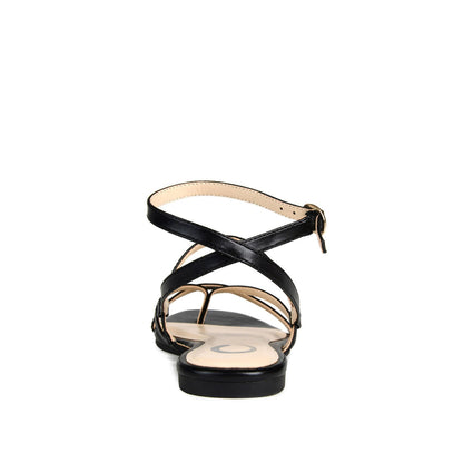 Journee SERISSA CRISSCROSS SANDAL IN VEGAN LEATHER - Black